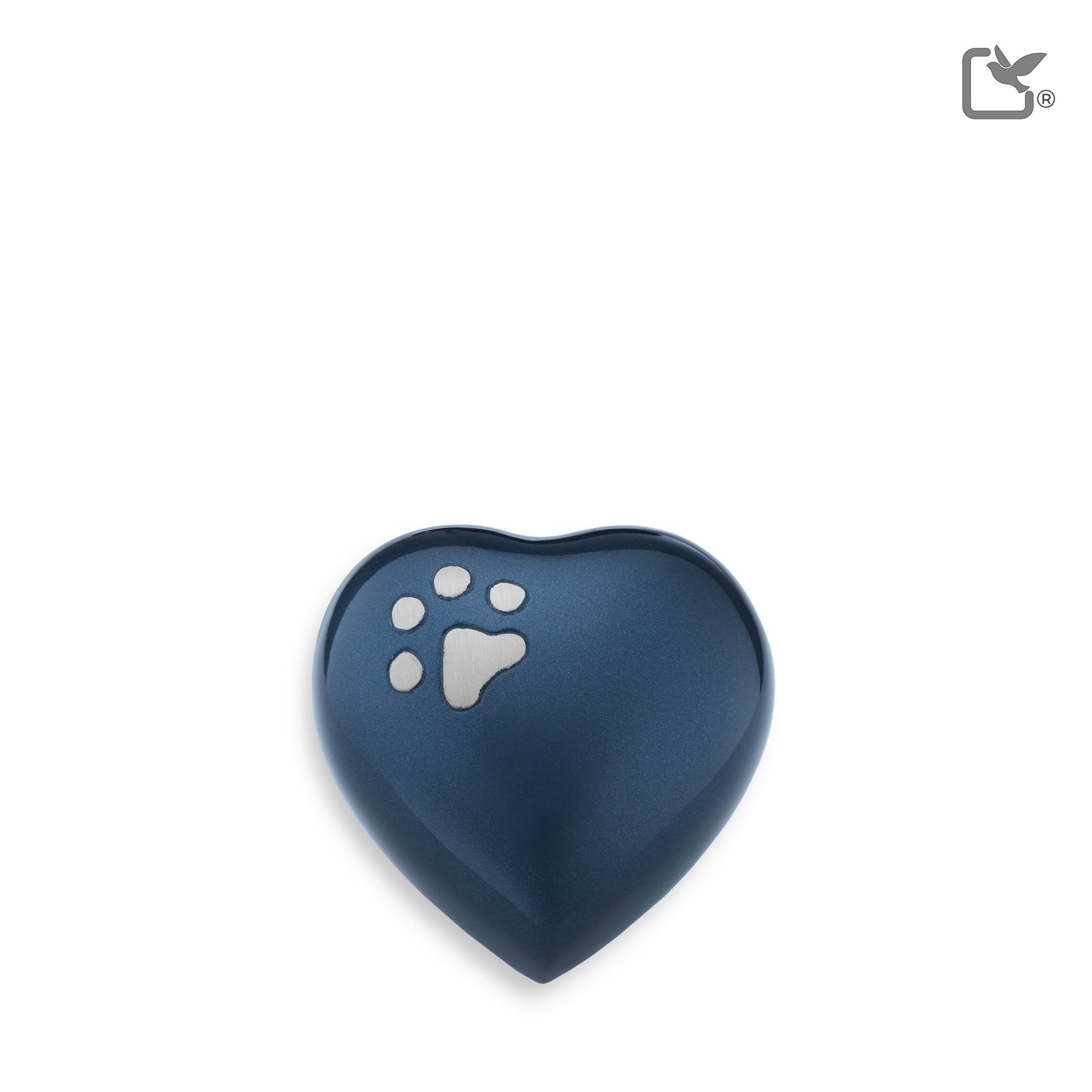 P271K Keepsake Heart Pet Urn Blue & Bru Pewter