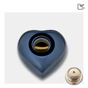 P271K Keepsake Heart Pet Urn Blue & Bru Pewter