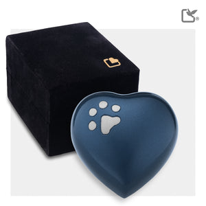 P271K Keepsake Heart Pet Urn Blue & Bru Pewter