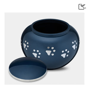 P271L Classic Round Large Pet Urn Blue & Bru Pewter
