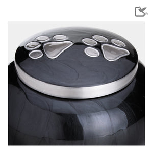 P273S Classic Round Small Pet Urn Midnight & Bru Pewter