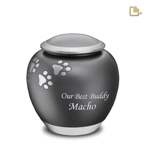 P550L Shadow Large Pawprint Pet Urn French Grey & Bru Pewter