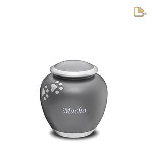 P550S Shadow Small Pawprint Pet Urn French Grey & Bru Pewter