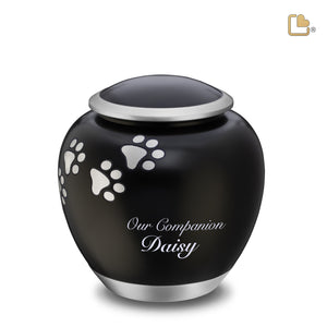 P551L Shadow Large Pawprint Pet Urn Black & Bru Pewter