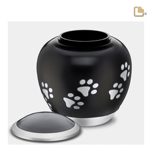 P551M Shadow Medium Pawprint Pet Urn Black & Bru Pewter