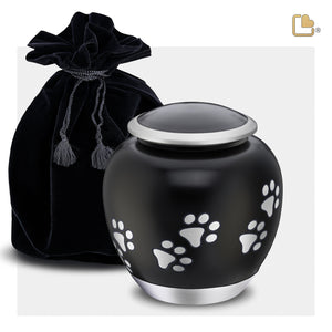 P551M Shadow Medium Pawprint Pet Urn Black & Bru Pewter