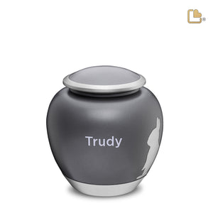 P558M Shadow Medium Rabbit Pet Urn French Grey & Bru Pewter