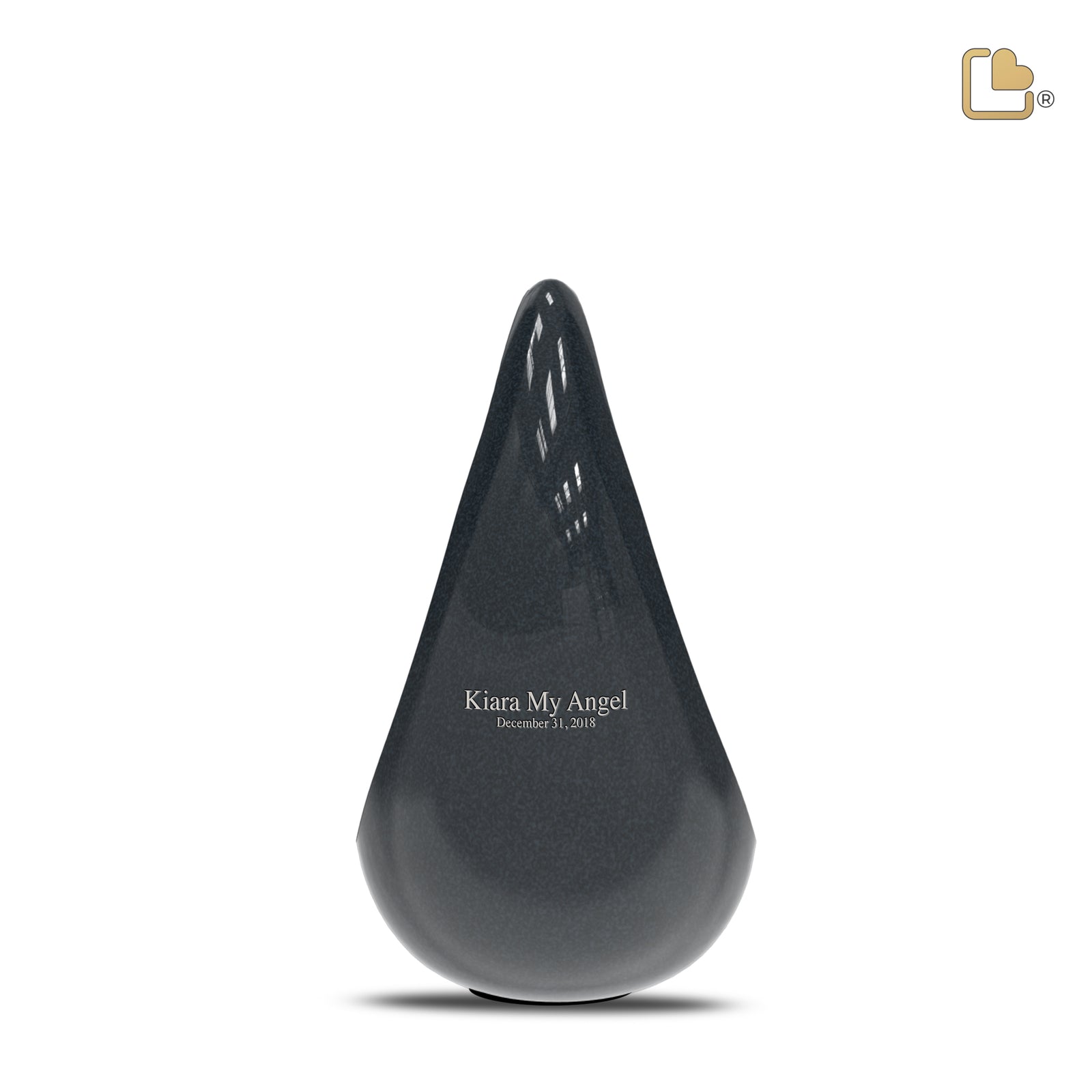 P580 TearDrop Medium Urn Midnight & Bru Pewter