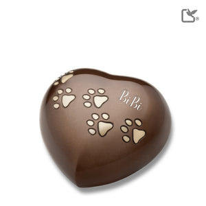 P630L Large Heart Pet Urn Bronze & Bru Gold