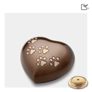 P630M Medium Heart Pet Urn Bronze & Bru Gold