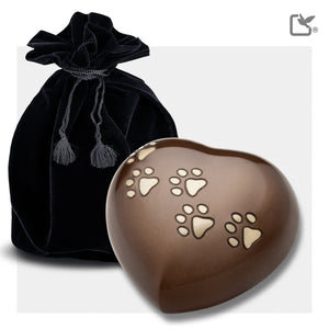 P630M Medium Heart Pet Urn Bronze & Bru Gold