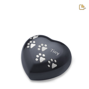 P631M Medium Heart Pet Urn Midnight & Bru Pewter