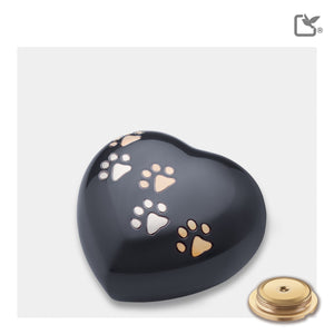 P631M Medium Heart Pet Urn Midnight & Bru Pewter