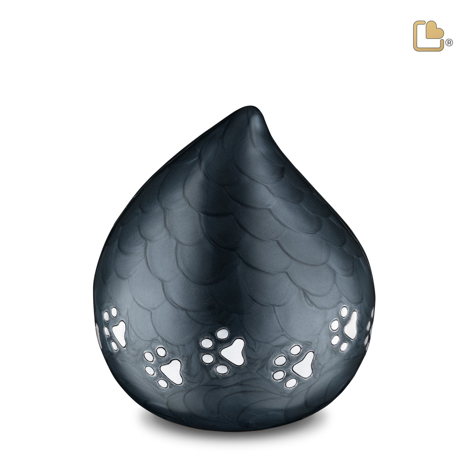 P633M LoveDrop Medium Pet Urn Pearl Midnight & Bru Pewter