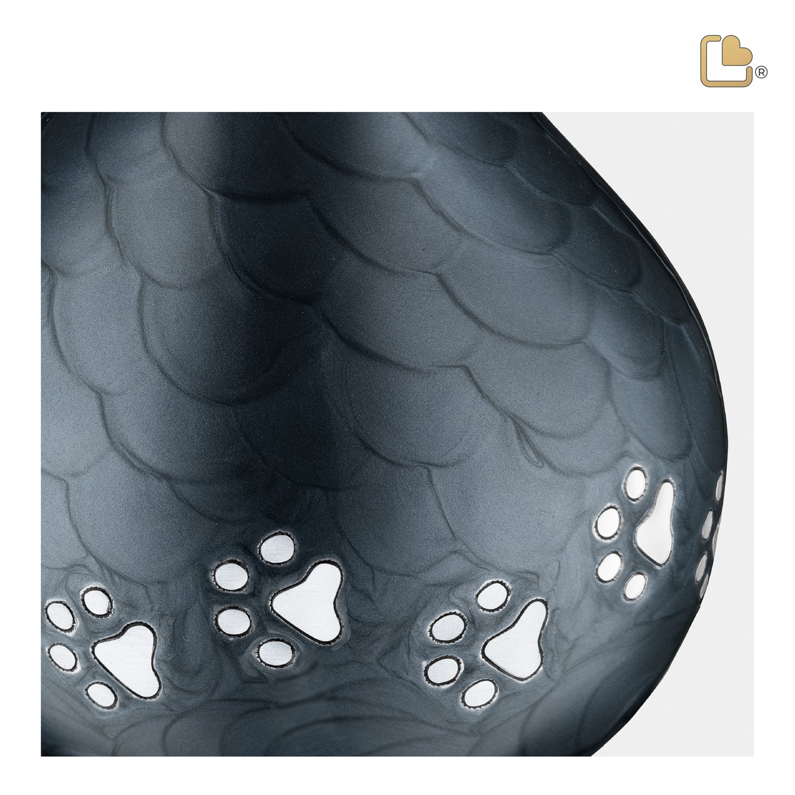 P633M LoveDrop Medium Pet Urn Pearl Midnight & Bru Pewter