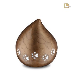 P634M LoveDrop Medium Pet Urn Pearl Bronze & Bru Pewter