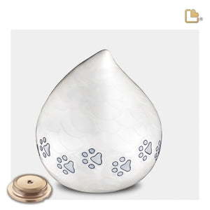 P635M LoveDrop Medium Pet Urn Pearl White & Bru Pewter