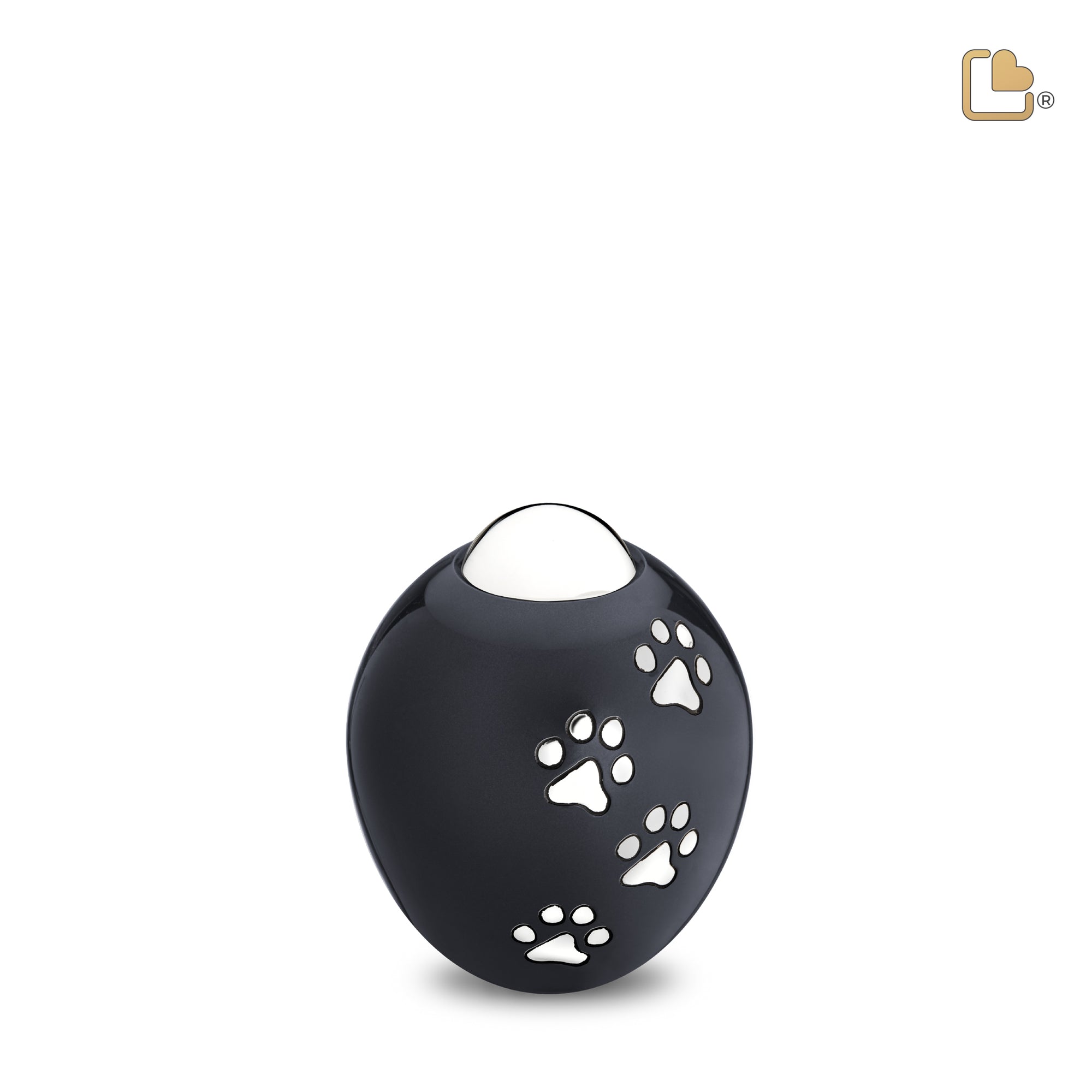 P636S   Adore Small Pet Urn Midnight & Pol Silver