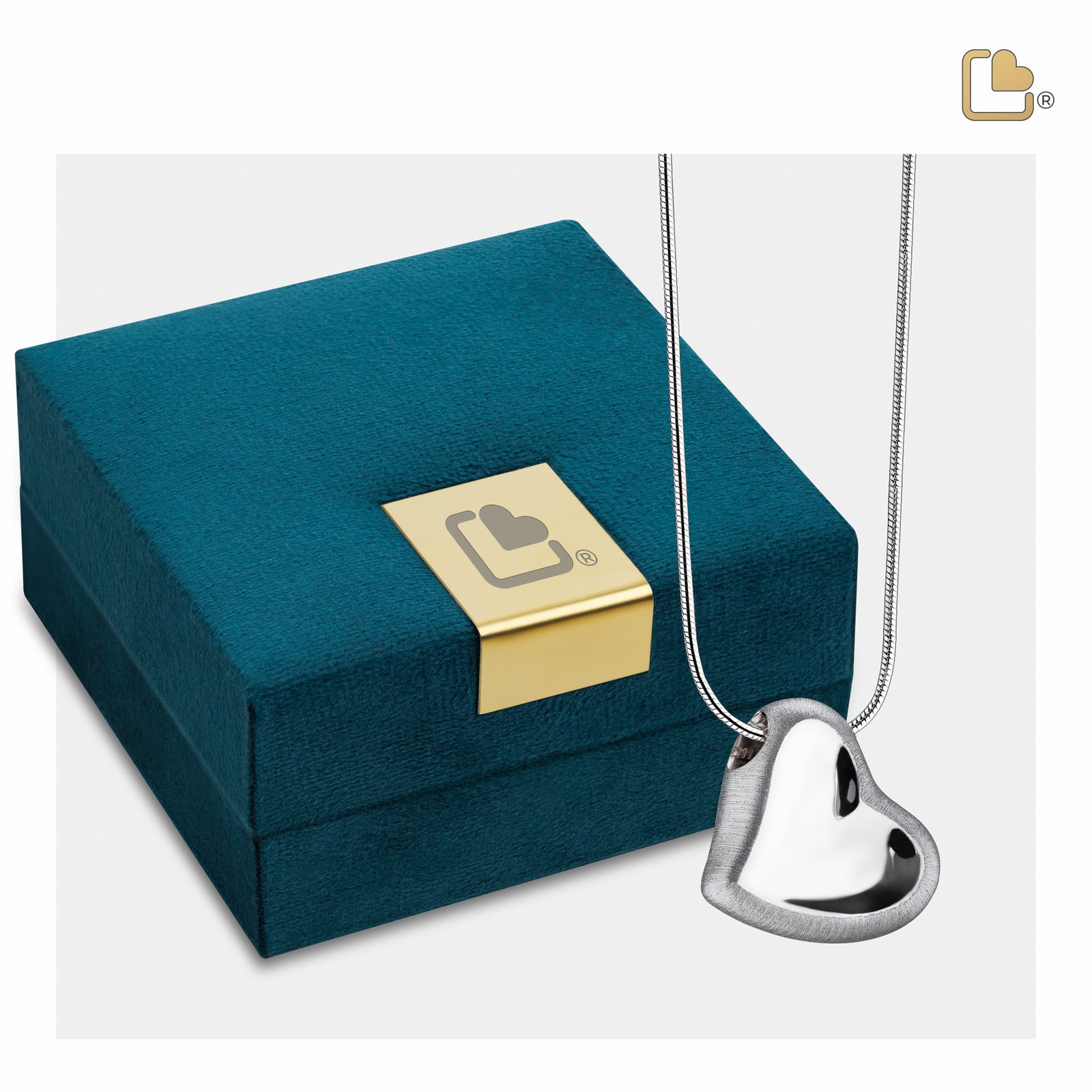 PD1000 Leaning Heart Ashes Pendant Pol & Bru Silver