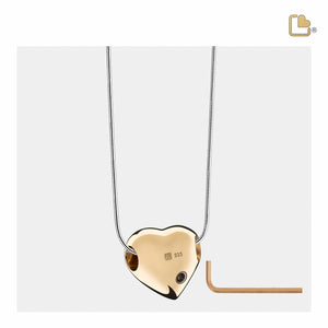 PD1011 LoveHeart Ashes Pendant Pol Gold Vermeil