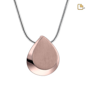 PD1026 Drop Ashes Pendant Pol & Bru Rose Gold Vermeil