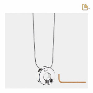 PD1040 Omega Ashes Pendant Pol & Bru Silver w/Zirconia