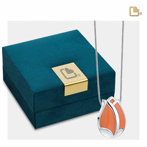 PD1073 Tulip Ashes Pendant Pearl Orange & Pol Silver