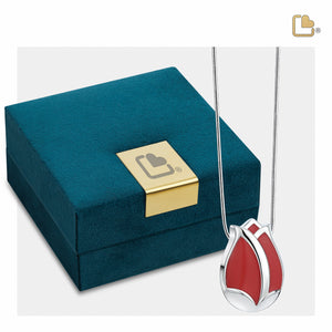 PD1074 Tulip Ashes Pendant Pearl Red & Pol Silver