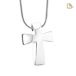 PD1090 Cross Ashes Pendant Pol Silver