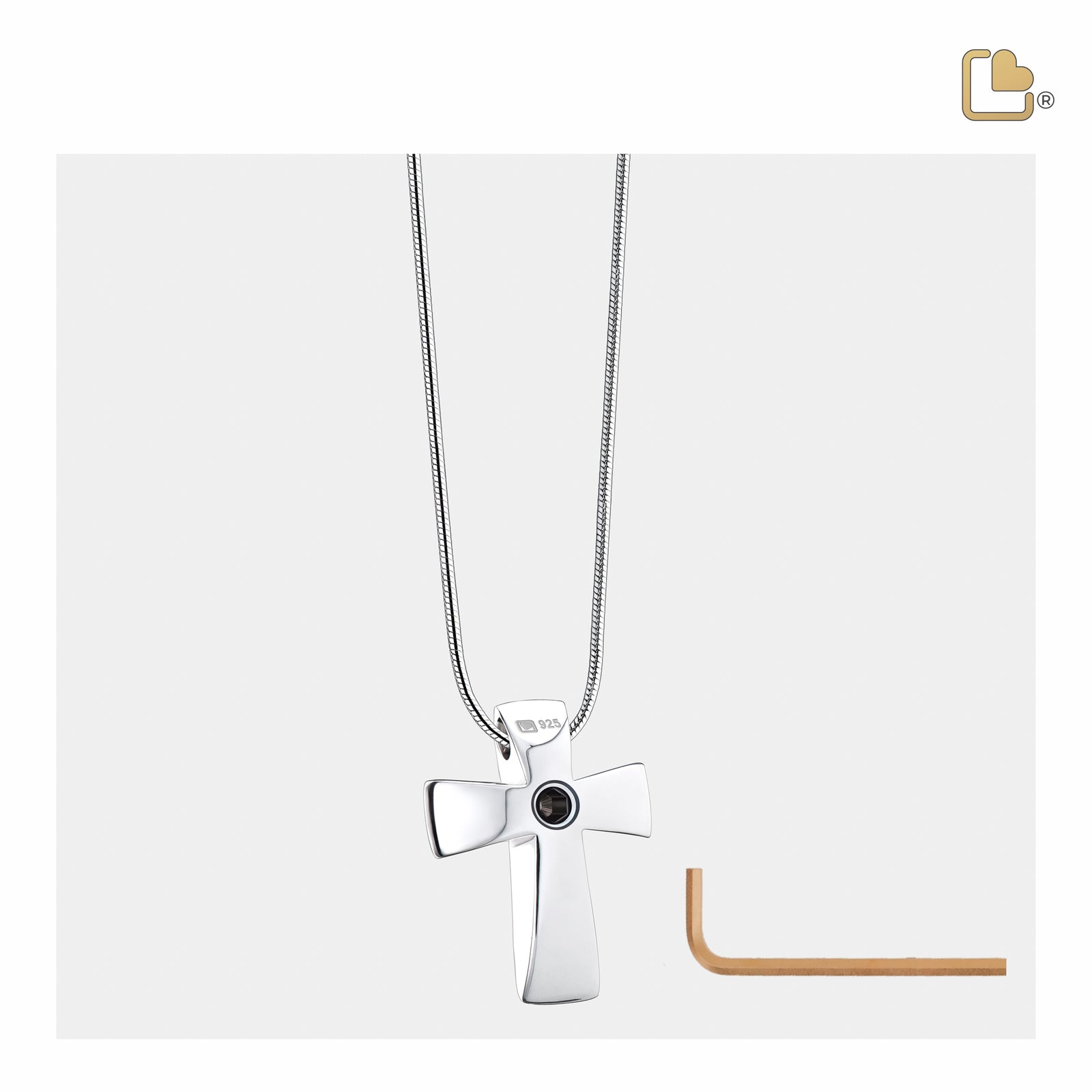 PD1090 Cross Ashes Pendant Pol Silver