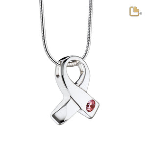 PD1100 Awareness Ashes Pendant Pink & Pol Silver w/Zirconia