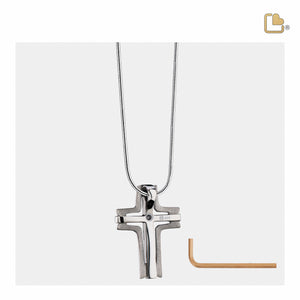 PD1131 Cross Elegant Ashes Pendant Bru Ruthenium