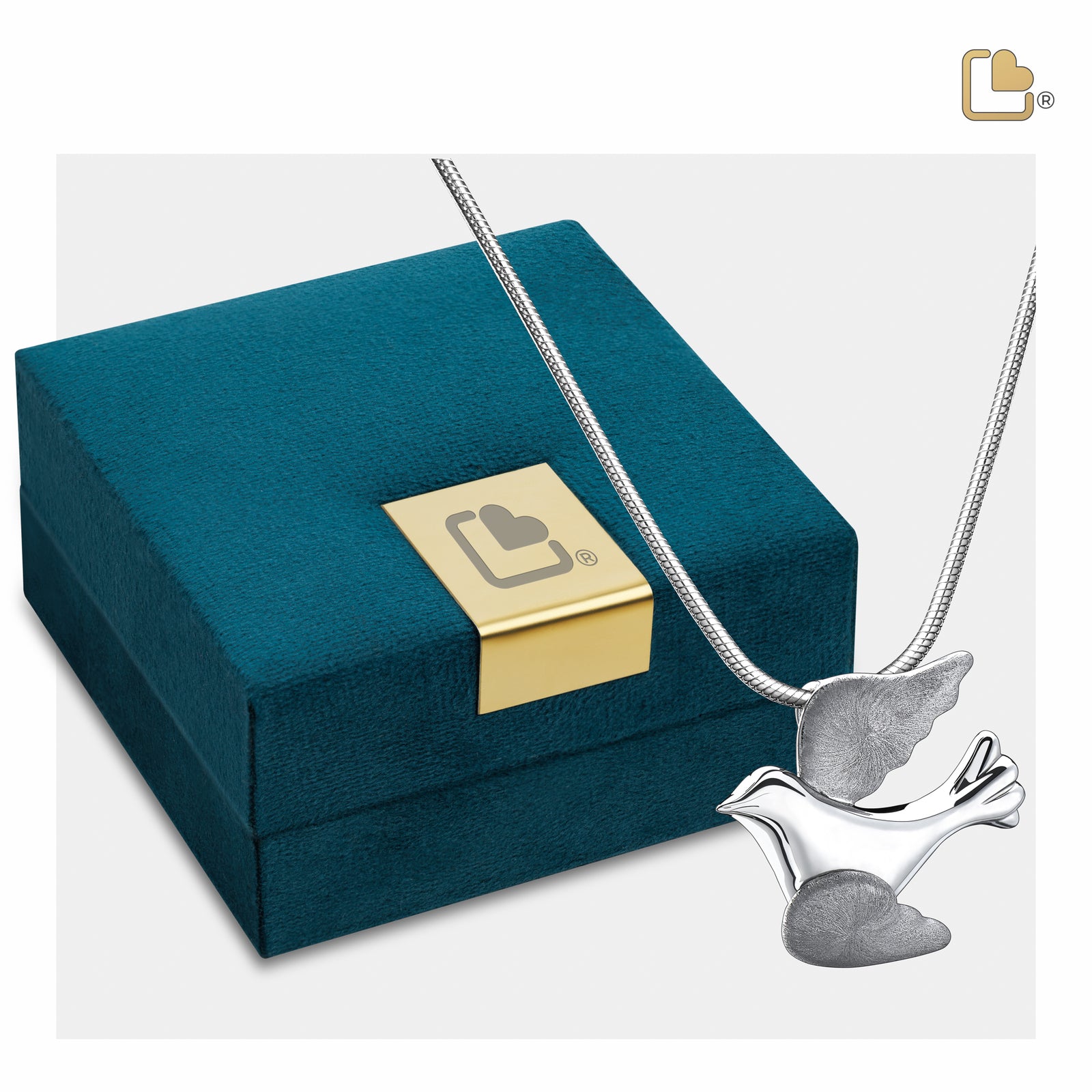 PD1190 FlyingDove Ashes Pendant Pol & Bru Silver