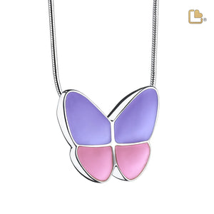 PD1200 Wings of Hope Ashes Pendant Pearl Lavender & Pol Silver