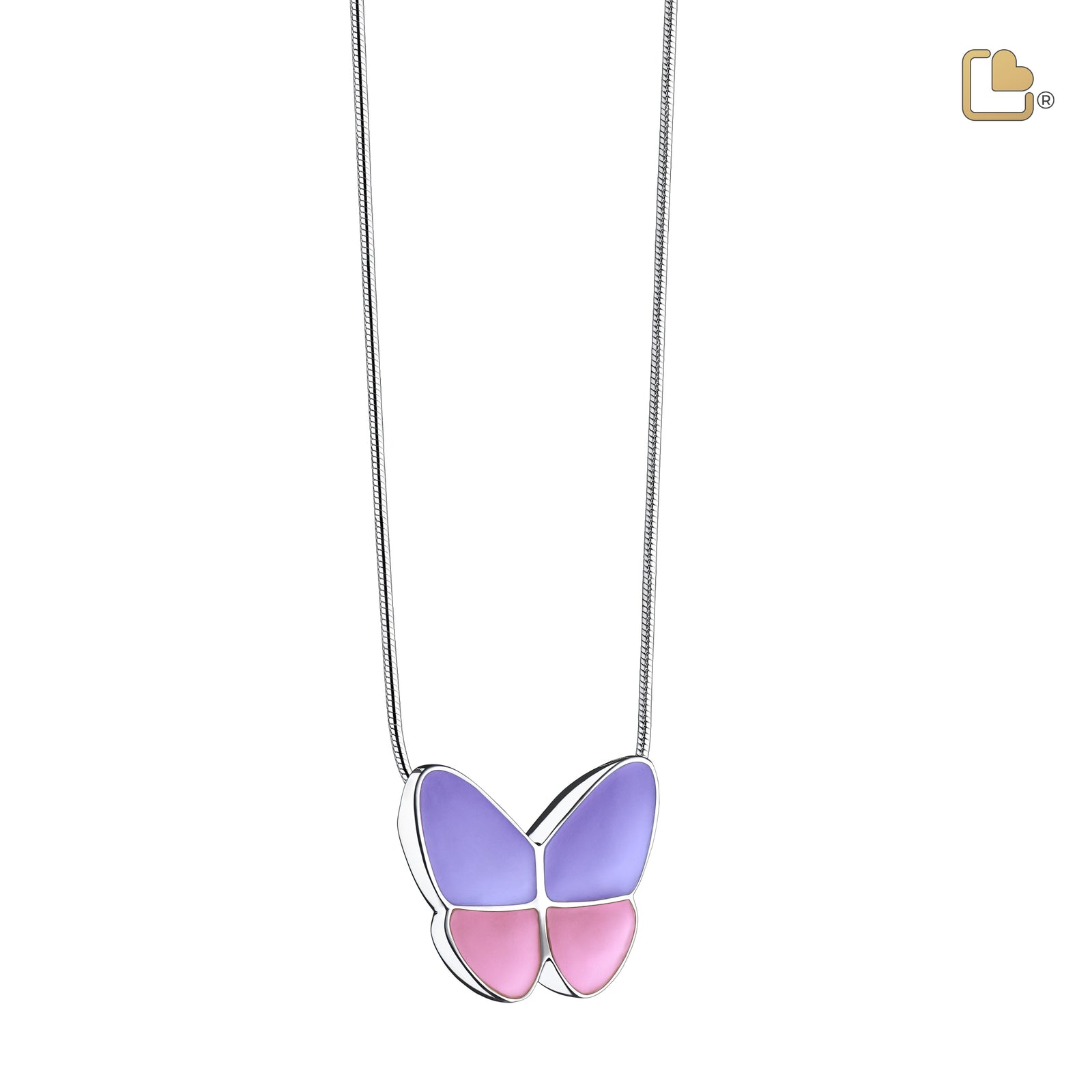 PD1200 Wings of Hope Ashes Pendant Pearl Lavender & Pol Silver