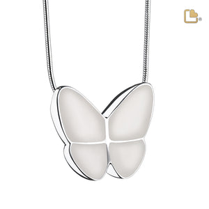 PD1202 Wings of Hope Ashes Pendant Pearl White & Pol Silver