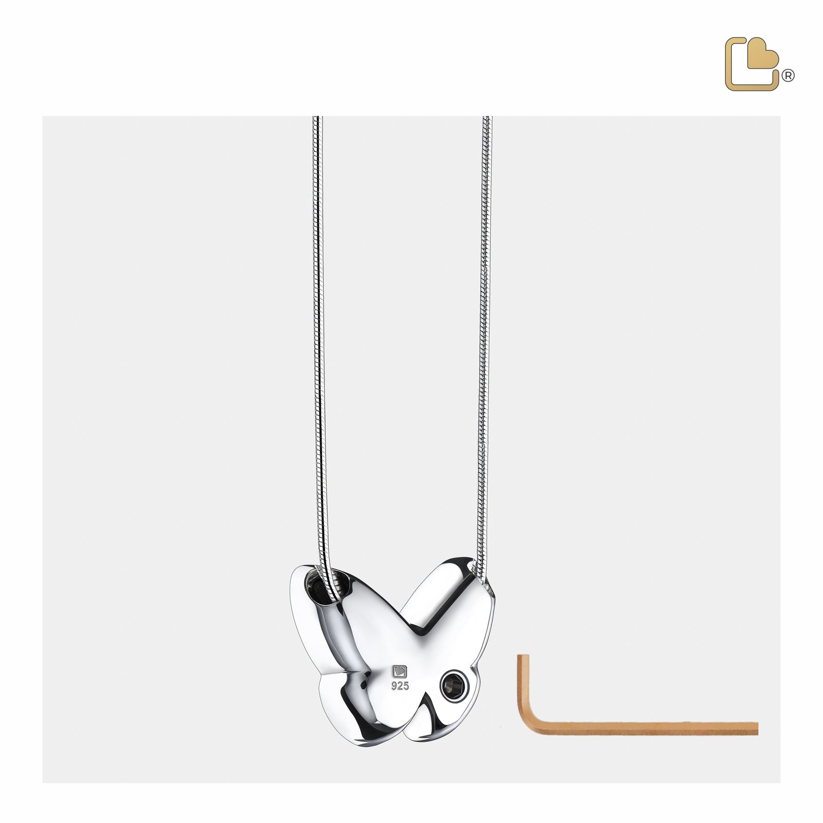 PD1202 Wings of Hope Ashes Pendant Pearl White & Pol Silver
