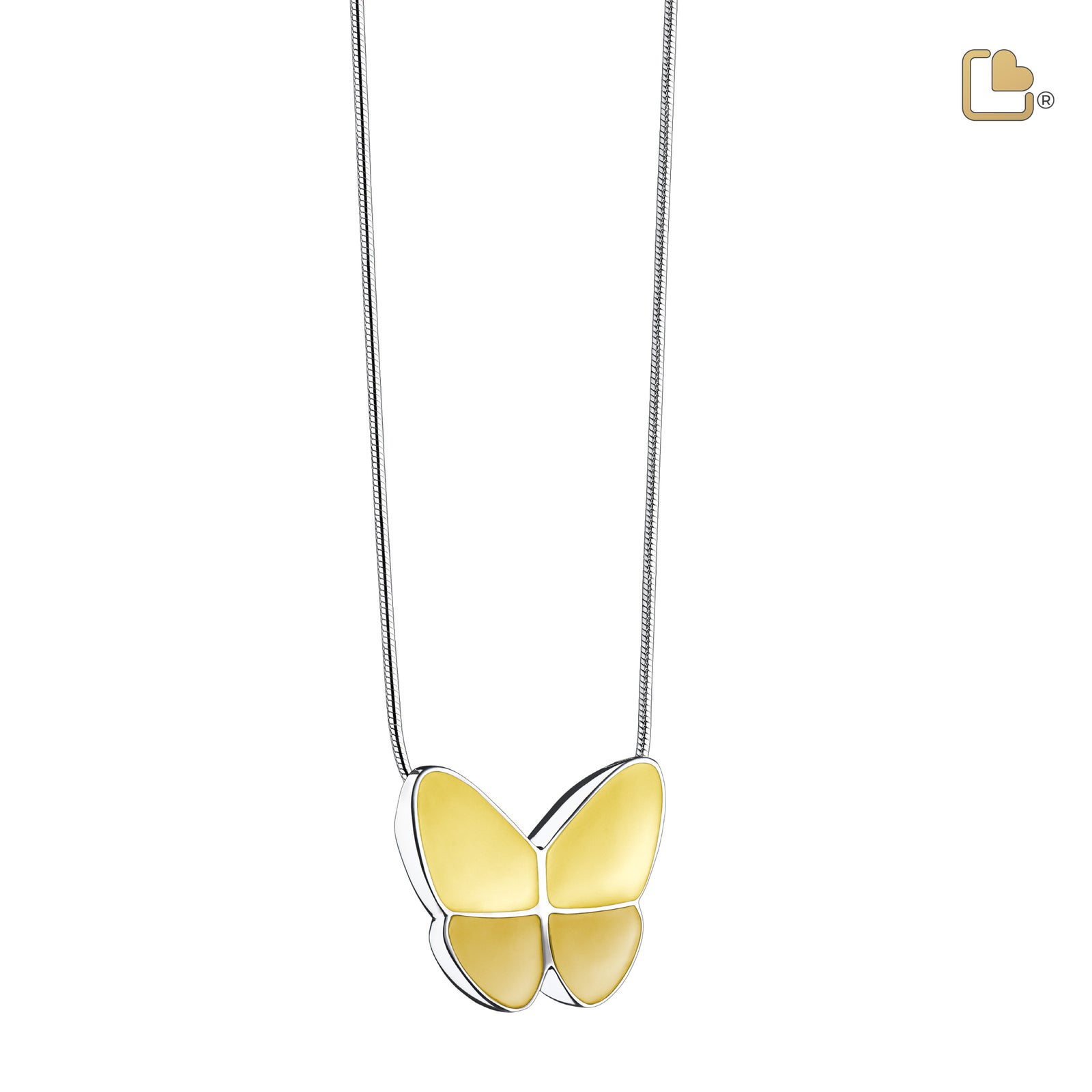 PD1203 Wings of Hope Ashes Pendant Pearl Yellow & Pol Silver