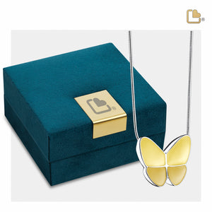 PD1203 Wings of Hope Ashes Pendant Pearl Yellow & Pol Silver