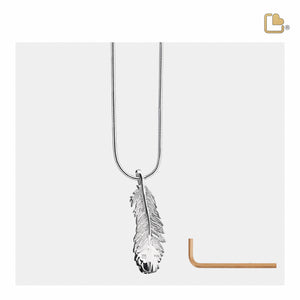 PD1220 Feather Ashes Pendant Pol Silver