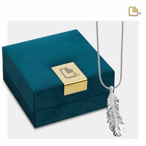 PD1220 Feather Ashes Pendant Pol Silver