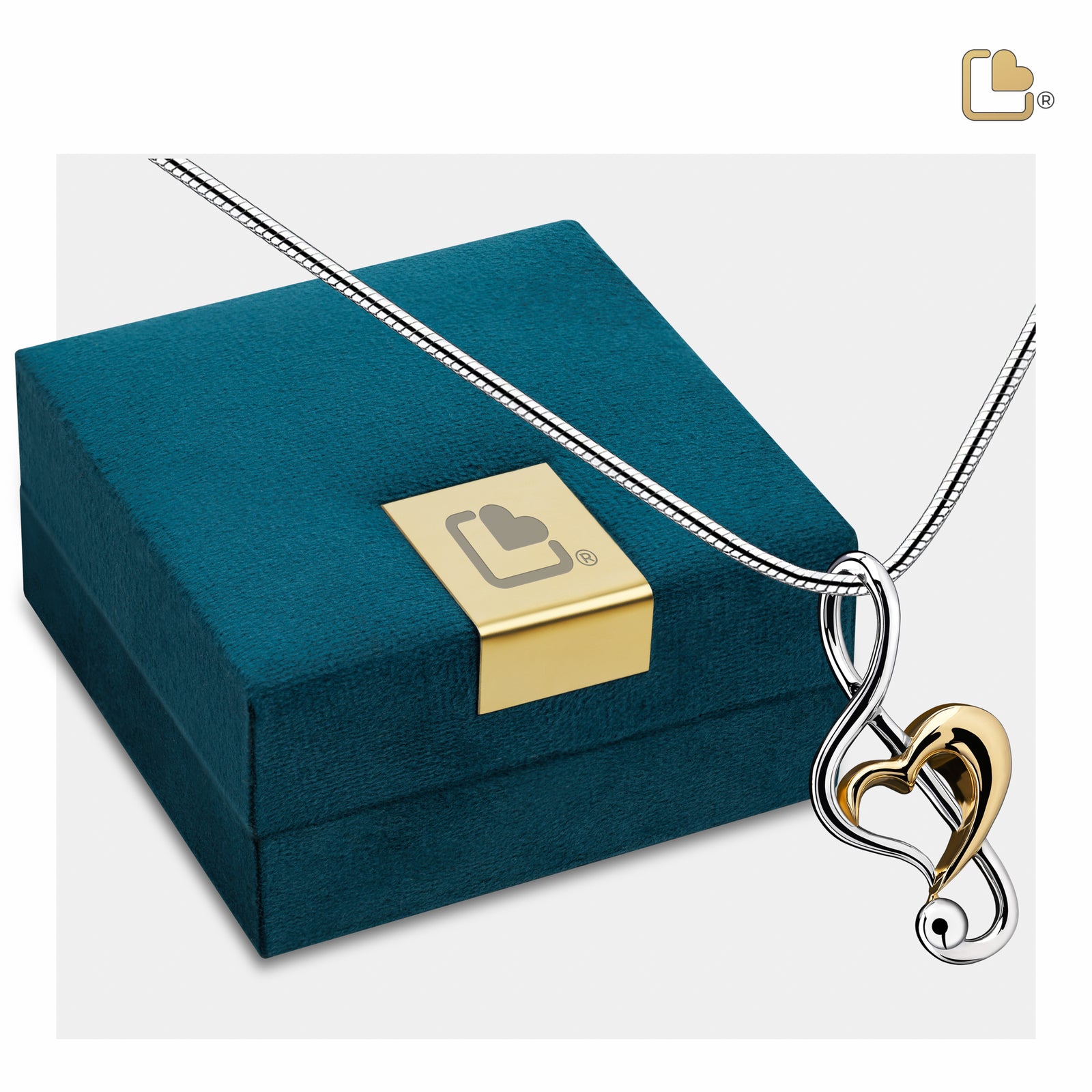 PD1250 TrebleClef Ashes Pendant Pol Silver & Gold Vermeil