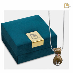 PD1262 PrincessCat Ashes Pendant Pearl Bronze & Pol Silver w/Swarovski®