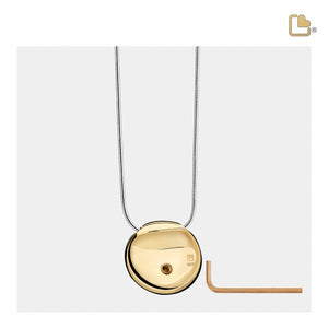 PD1270 BlessingBirds Ashes Pendant Pearl Pink & Pol Gold Vermeil