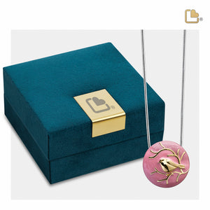 PD1270 BlessingBirds Ashes Pendant Pearl Pink & Pol Gold Vermeil