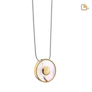 PD1290 Mother of Pearl Ashes Pendant Pol Gold Vermeil