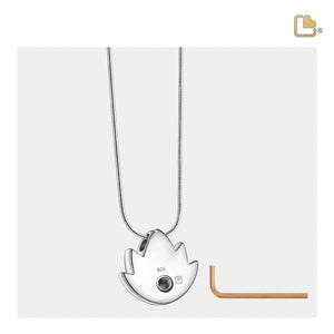 PD1300 Lotus Ashes Pendant Bru Silver w/Zirconia