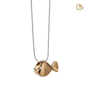 PD1331 Fish Ashes Pendant Pol & Bru Gold Vermeil w/Zirconia