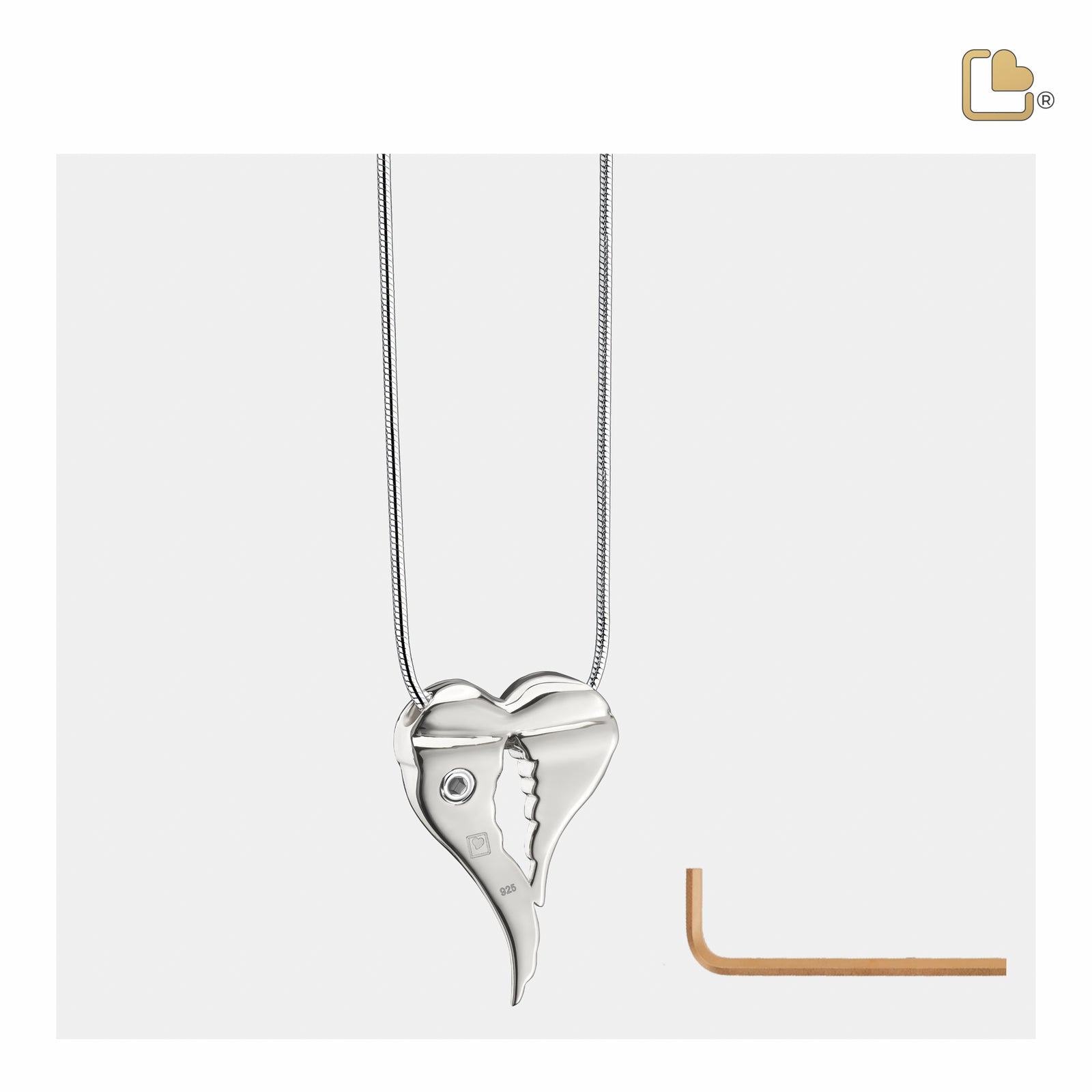 PD1370 AngelWings Ashes Pendant Pol & Bru Silver