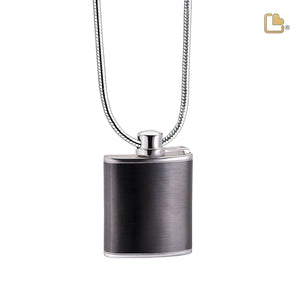 PD1513 Flask Ashes Pendant Pol & Bru Ruthenium